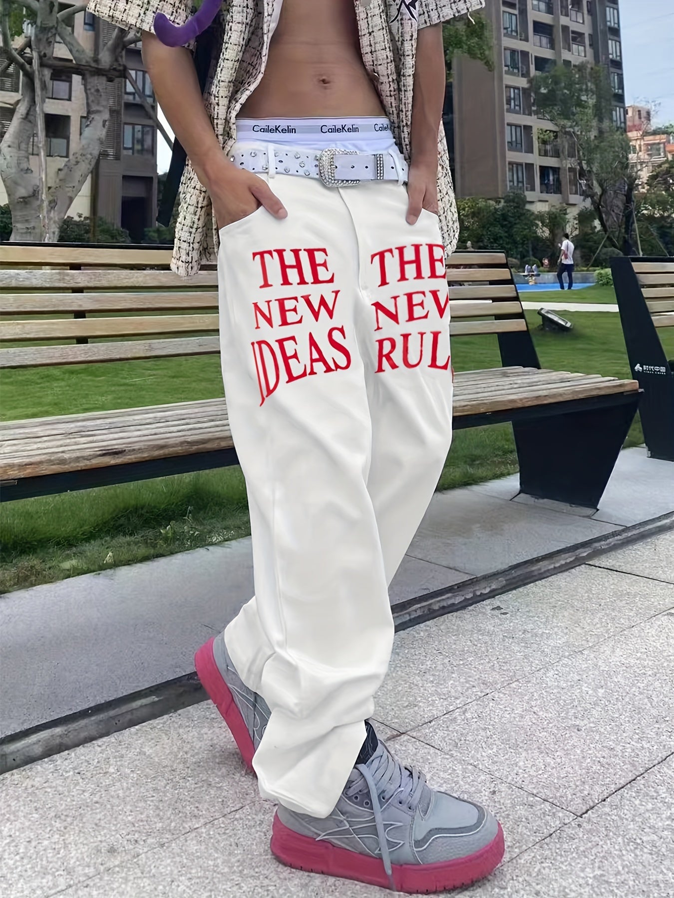 Wide Leg Jeans Men s Casual Street Style Baggy Jeans With Pockets
