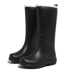 Women's Platform Mid Calf Rain Boots Waterproof Slip On Outdoor Shoes