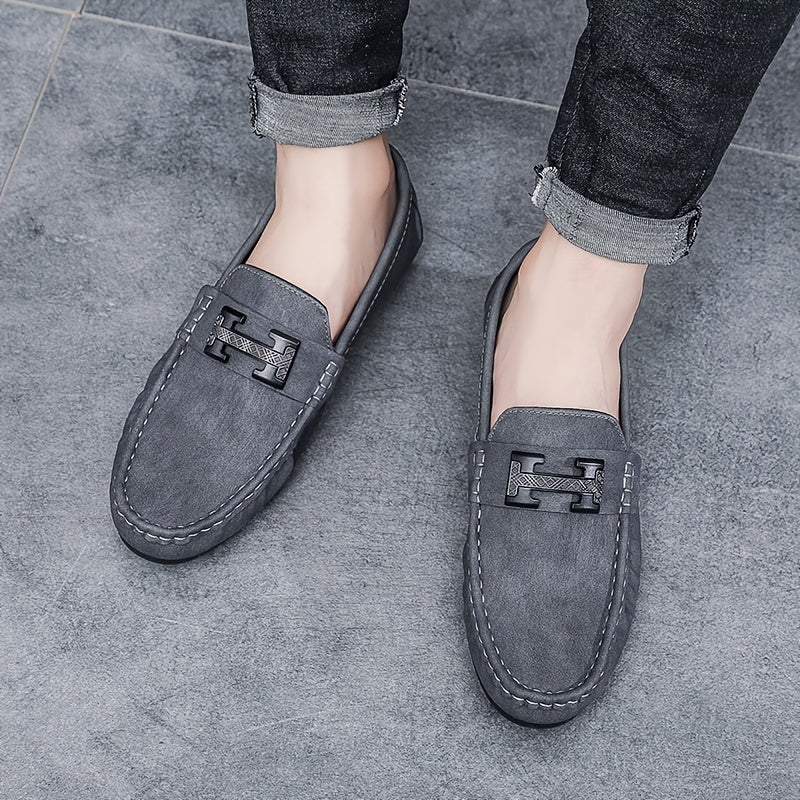 Men's Letter Decor Moccasin Loafer Shoes Non-slip Slip On Spring Summer
