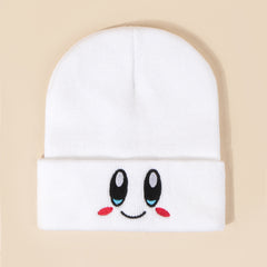 Hot Pink Face Embroidered Beanie