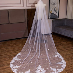 1 Tier Wedding Bridal Veil With Comb Cathedral Bride Shawl Tulle Cape Soft Mesh