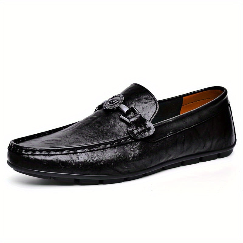 Men's Solid Loafers PU Driving Shoes Soft Sole