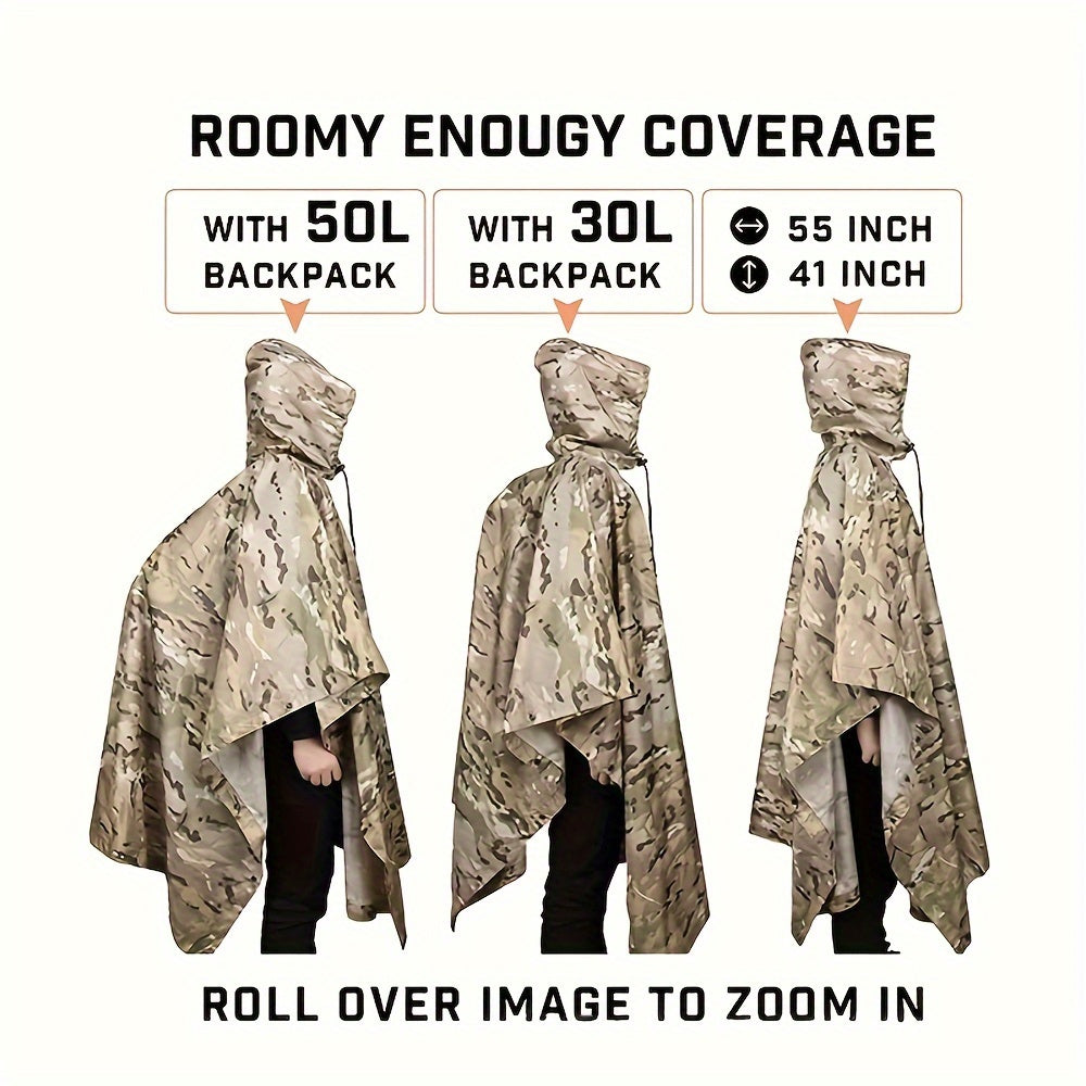 Camouflage Waterproof Raincoat for Outdoor Cycling and Mountaineering