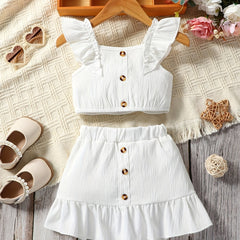 Baby Girl Ruffle Sleeve Top & Puffy Skirt Set