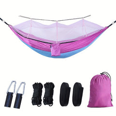Portable Hammock With Mosquito Net Parachute Nylon Double for Camping