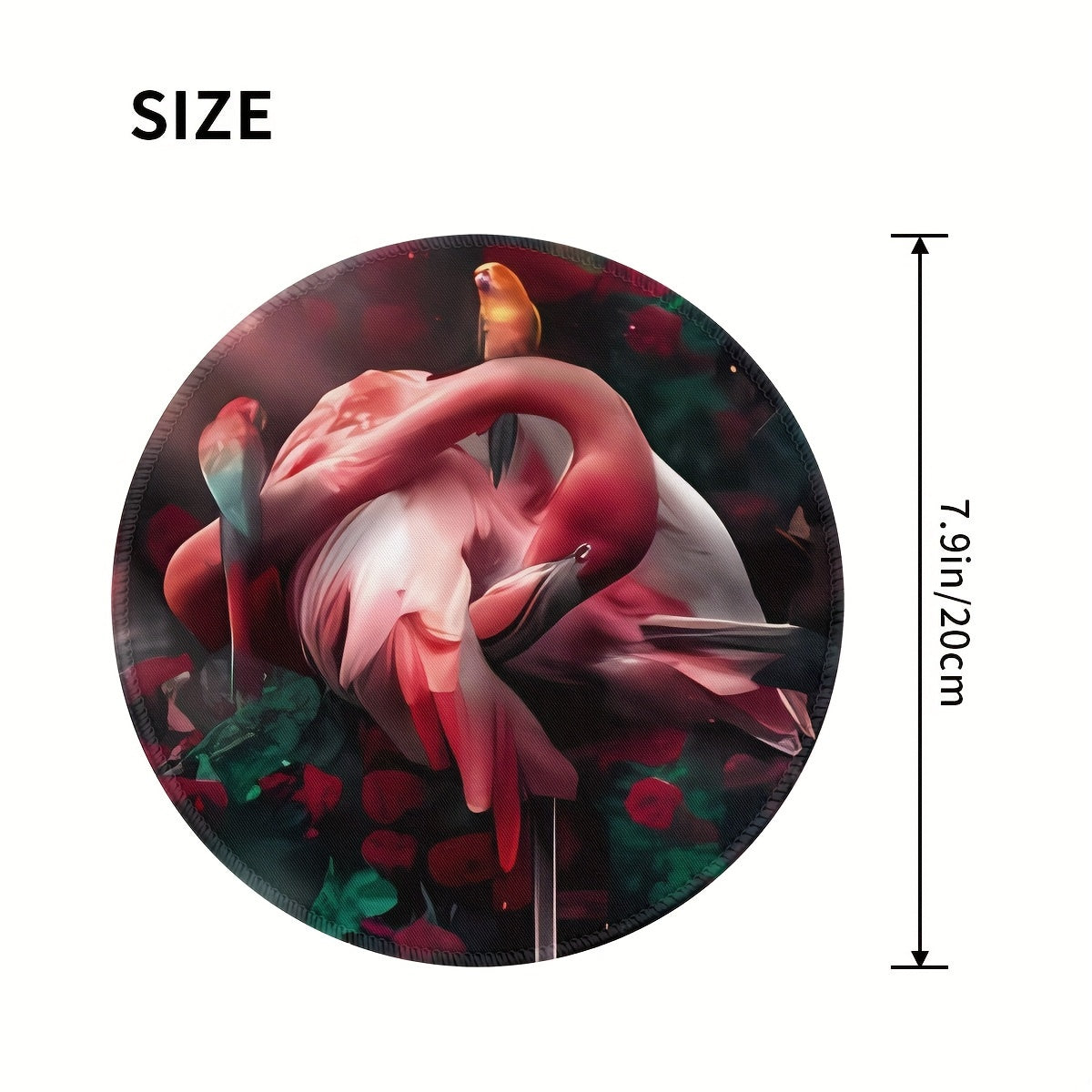 Flamingo Round Mouse Pad Non-slip Rubber Base Perfect for Gaming