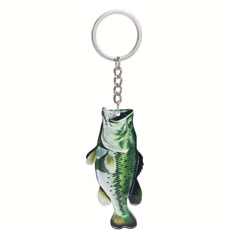 Bass Acrylic Mini Keychain Pendant For Fishing Enthusiasts Car Key Decoration