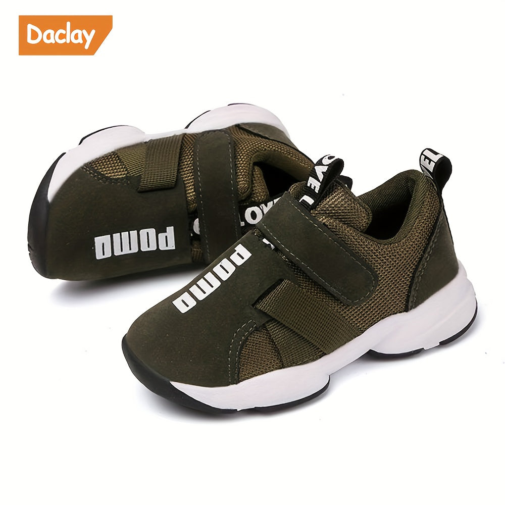 Daclay Girl's Breathable Sneakers Hook & Loop Fastener Non Slip Casual Shoes