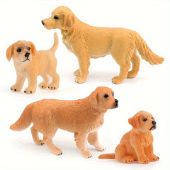 Golden Retriever Dog Figurine PVC Toy Mixed Colors