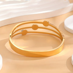 24K Gold Plated Devil's Eye Bracelet Rhinestone Decor Gift