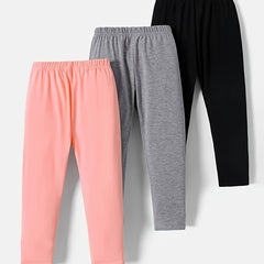 3pcs Solid Leggings Youth Tights Pants