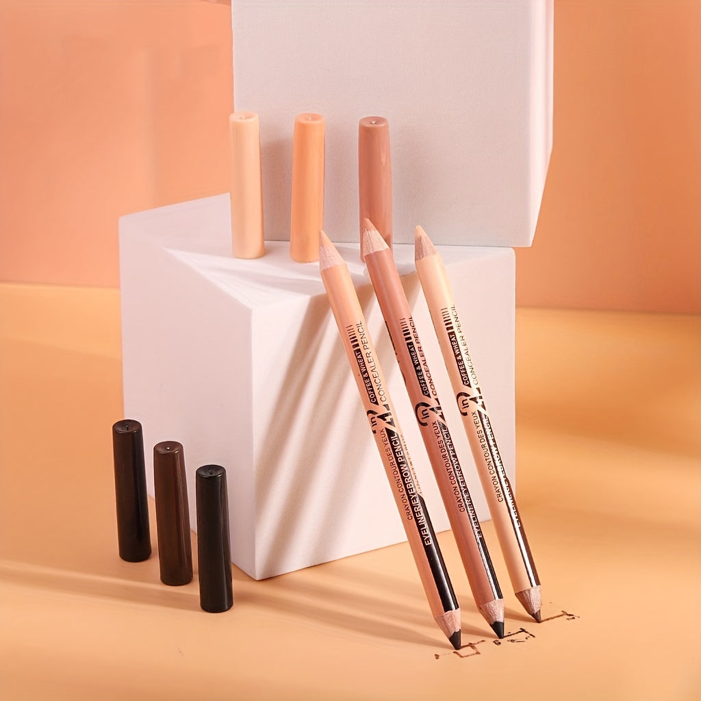 2-in-1 Eyeliner Eyebrow Pencil Concealer Stick