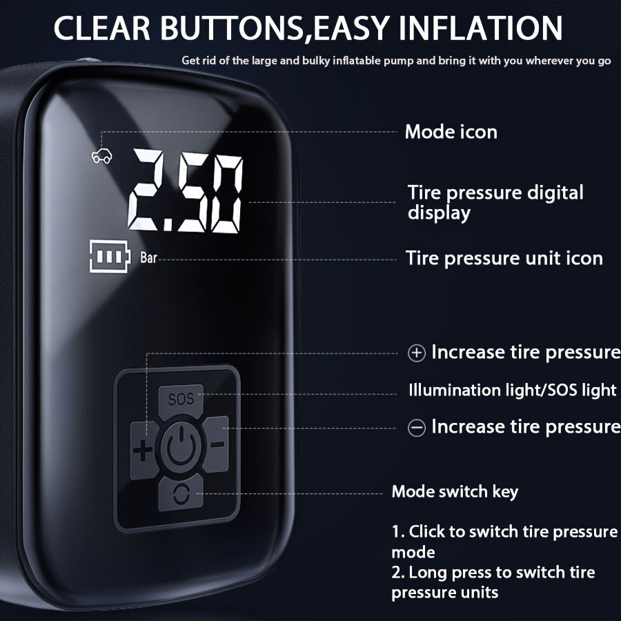 Portable Air Compressor with LED Light