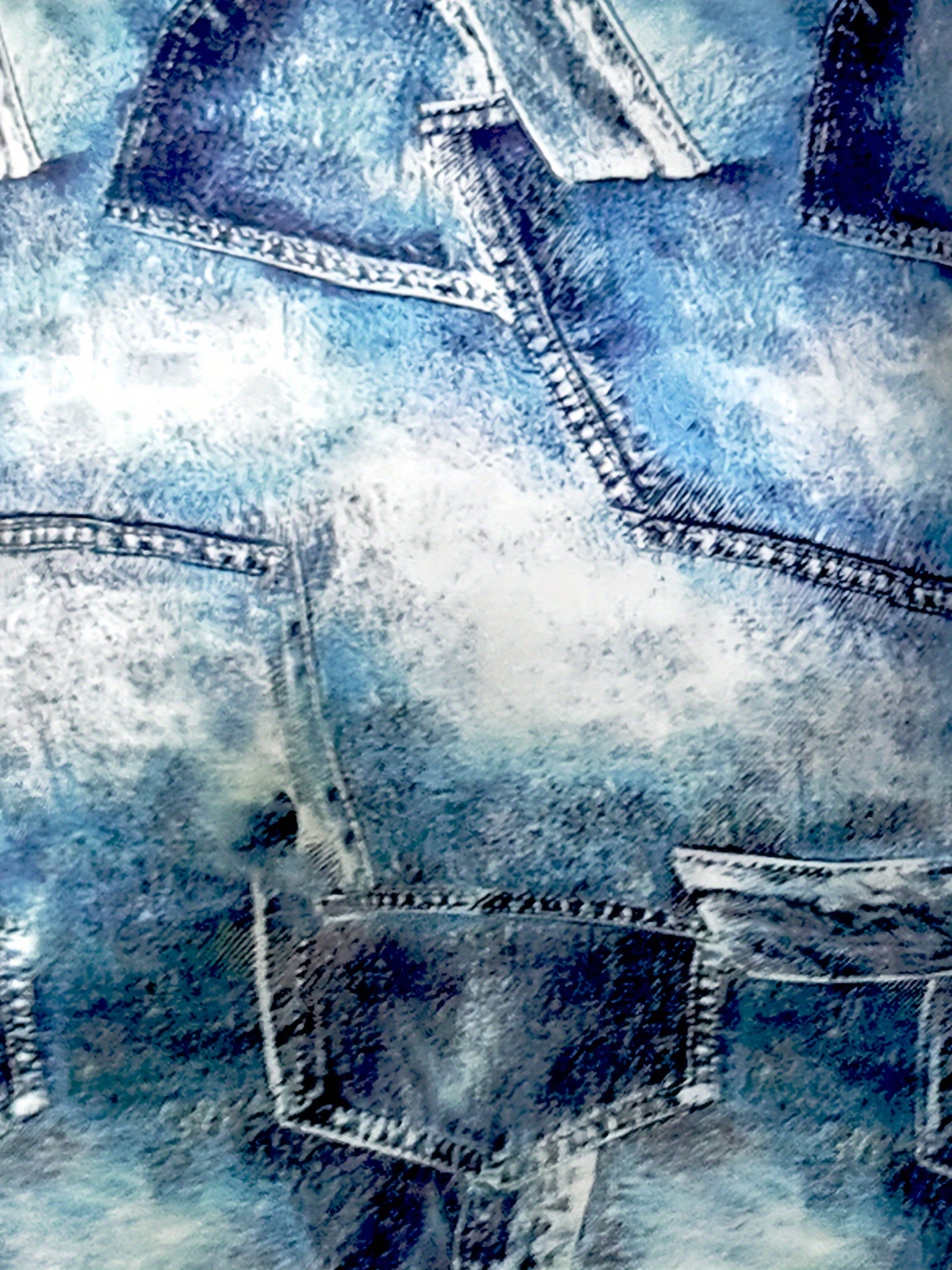 Plus Denim Print Medium Stretch Mini Tube Dress