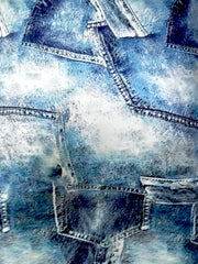 Plus Denim Print Medium Stretch Mini Tube Dress