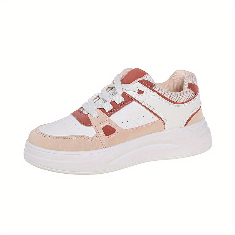 Platform Skate Shoes Round Toe Lace Up Sneakers