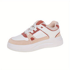 Platform Skate Shoes Round Toe Lace Up Sneakers