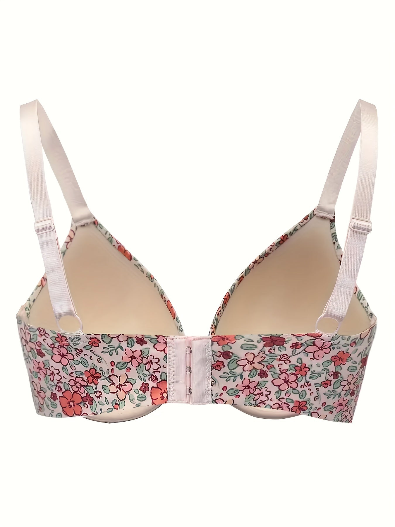 Floral Print Molded Cup Full Cover Padded Bralette