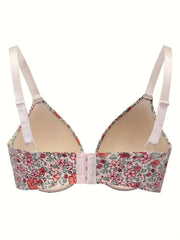 Floral Print Molded Cup Full Cover Padded Bralette