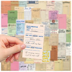 50 Pack Adhesive Vintage Invoice Statement Transfer Paper