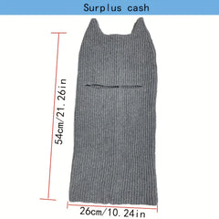 Monster Horn Balaclava Solid Ski Mask Elastic Knitted Mask Unisex Warm Knit Hat
