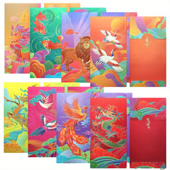 6pcs Thickened Pearlescent Red Envelopes For Year Supplies