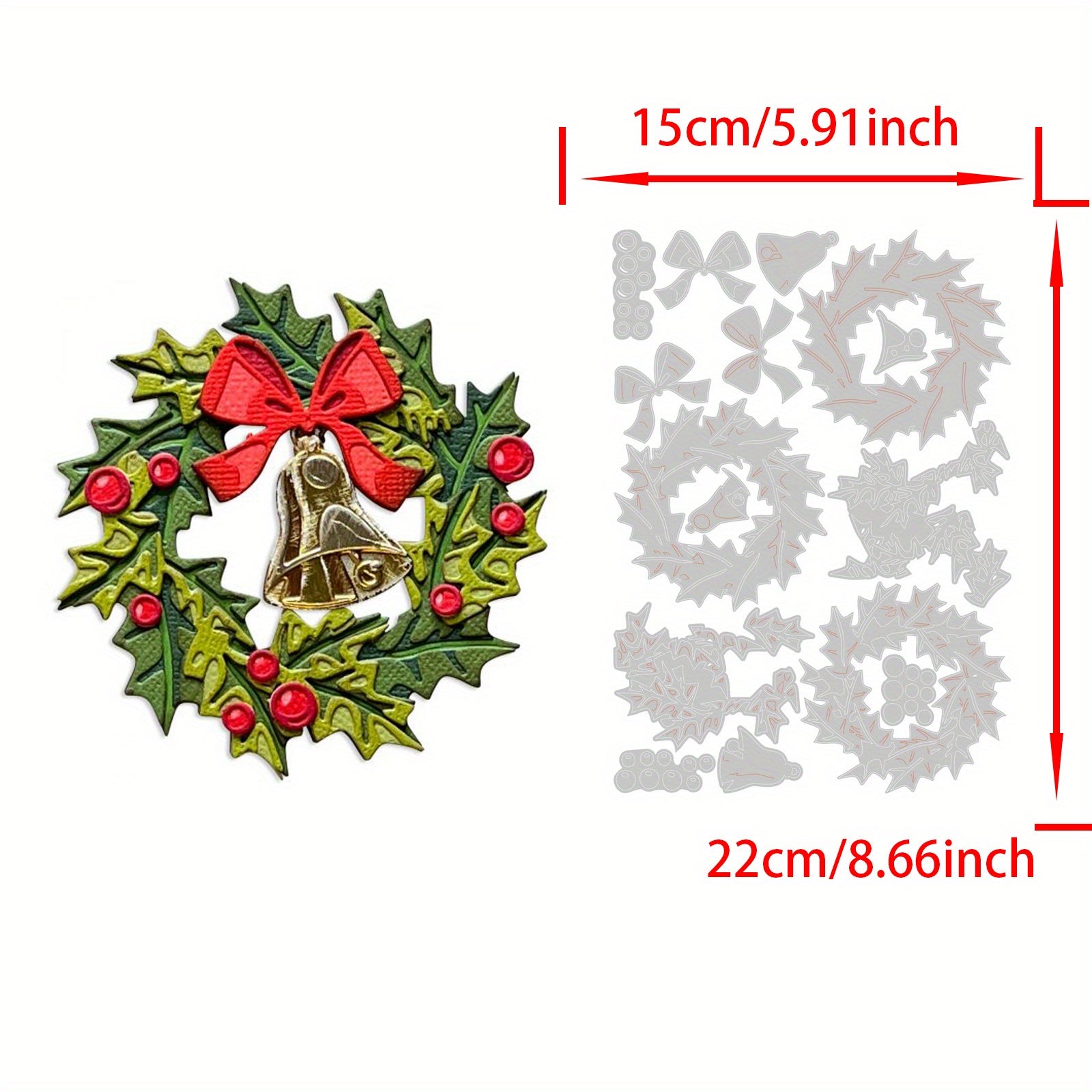 Christmas Wreath Metal Cutting Dies for Scrapbooking Card Album Craft