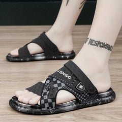 Men's Open Toe Hook And Loop Sandals Non Slip Comfortable Beach Shoes Summer