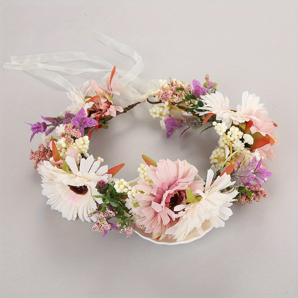 Kids Rose Wreath Hair Accessory for Fairy Girls