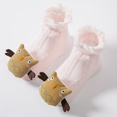 Girls Cartoon Decor Mesh High Socks for Summer & Spring
