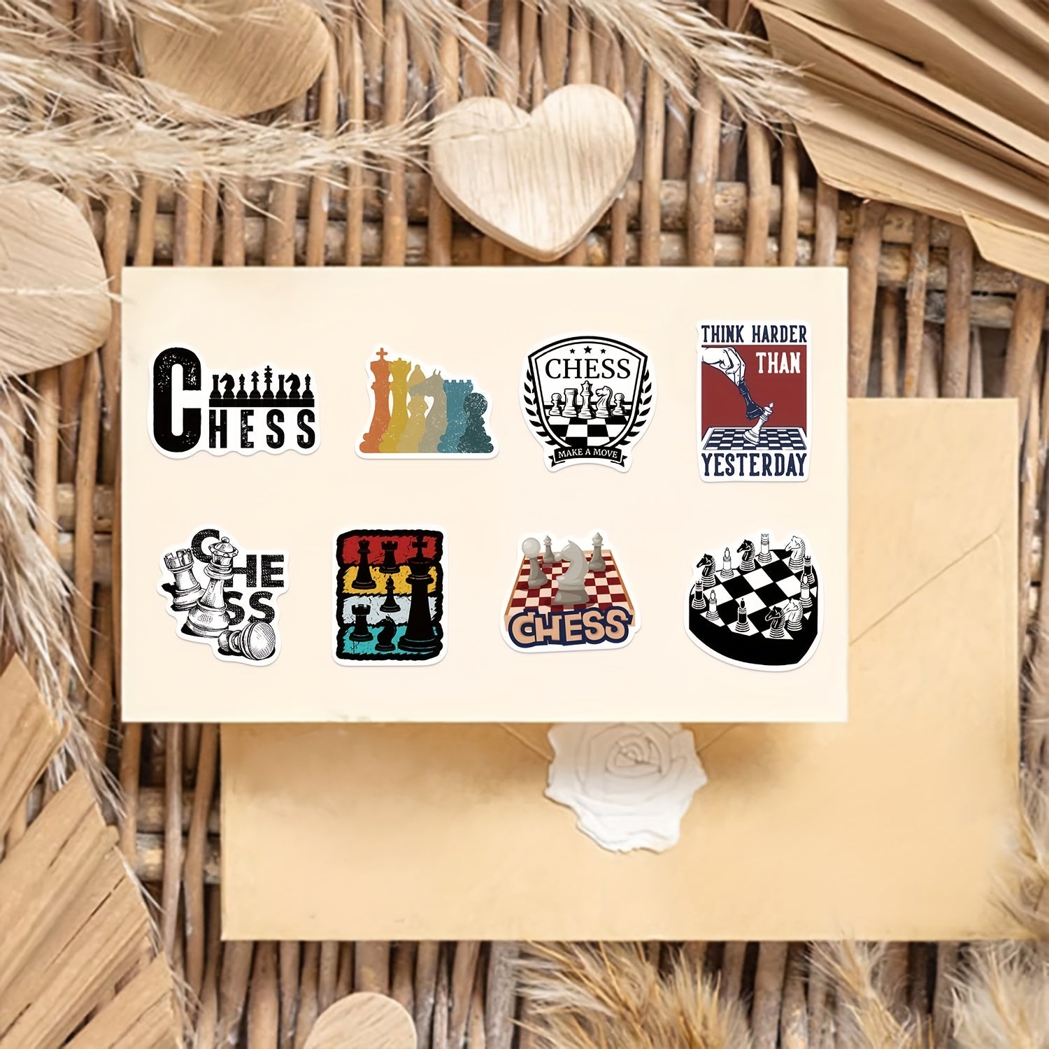 50pcs Cartoon Chess Game Series Stickers for Laptop Helmet Water Cup Decoration