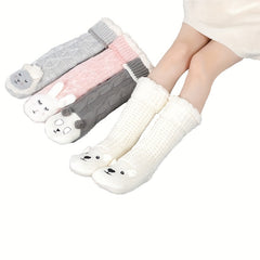 3D Animal Pattern Socks & Plush Lined Knitted Stockings