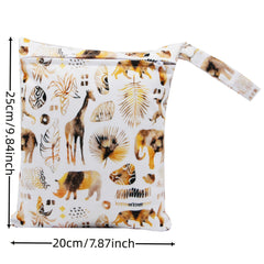 ASENAPPY Small Wet Bag 20x25cm Floral & Animal Designs Machine Washable