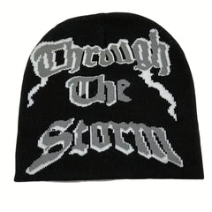 Colorful Gothic Lightning Bonnet Hat Knitted Skull Cap