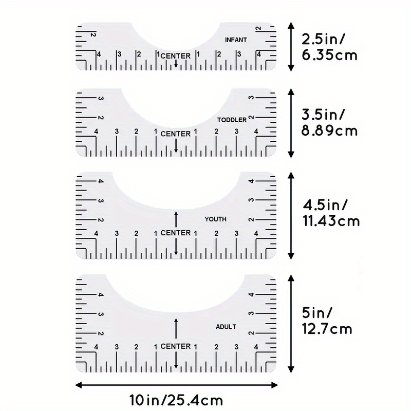 4pcs T Shirt Ruler Guide Heat Press Mats for Vinyl Sublimation
