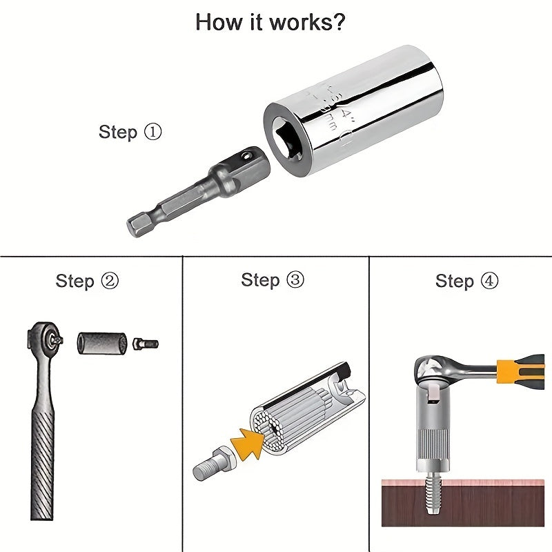 Multifunctional Wrench Socket with Connecting Rod Universal Wrench Socket