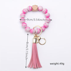 Colorful Tassel Keychain Beaded Bracelet Pendant