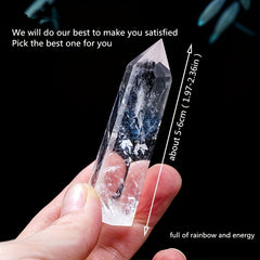 Clear Quartz Energy Tower Rainbow Column Desk Decoration Healing Seven Chakras