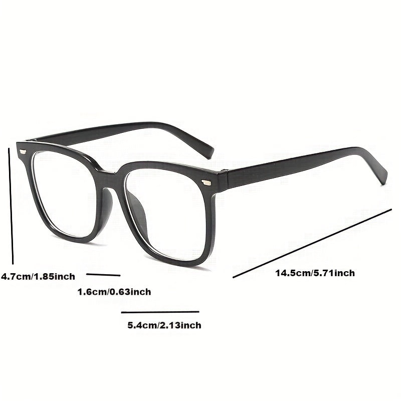 Men's Square Frame Large Frame Light Blocking Glasses With Box