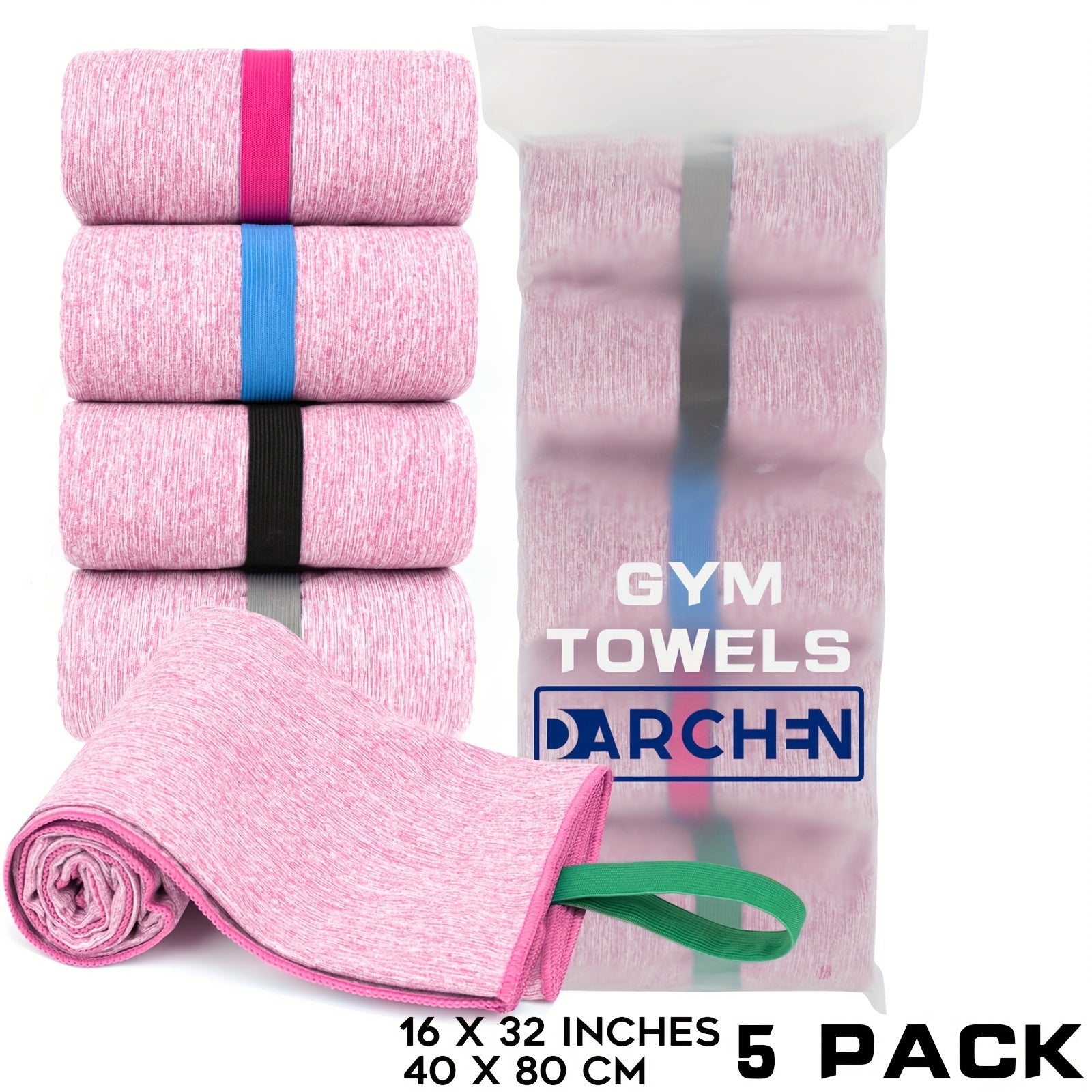 5pcs Gym Sports Towels Quick Drying Sweat Absorbing Towel For Exercise