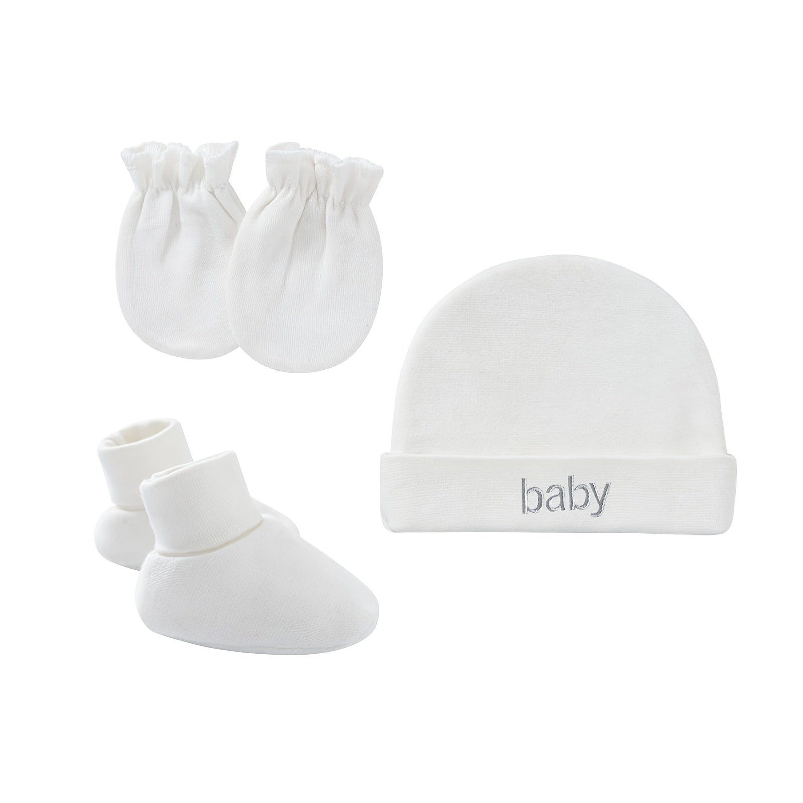 Newborn Fetal Cap & Gloves & Foot Covers Set for Baby Photography Props