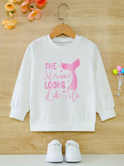 Mermaid Tail Pattern Sweatshirt For Girls
