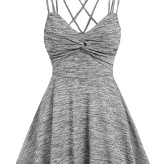 Heathered Criss Cross Cami Dress