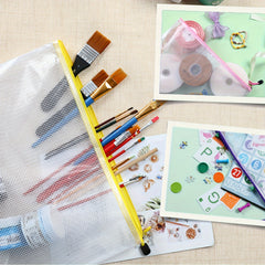 36 Mesh Zipper Pouches for Organizing - 12 Colors Storage Bag Zipper File Bag