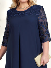 Casual Dress Lace Half Sleeve Layered Dre