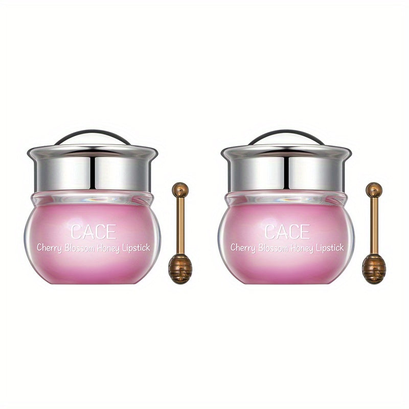 1 Pcs Pink Cherry Honey Moisturizing Lip Mask Peach Natural Lip Care Honey Pot