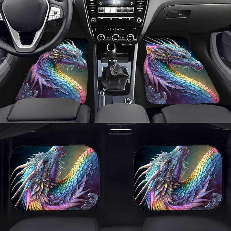 4pcs Car Floor Mats Non-slip Water Absorbent Stain Resistant Front Rear Seat