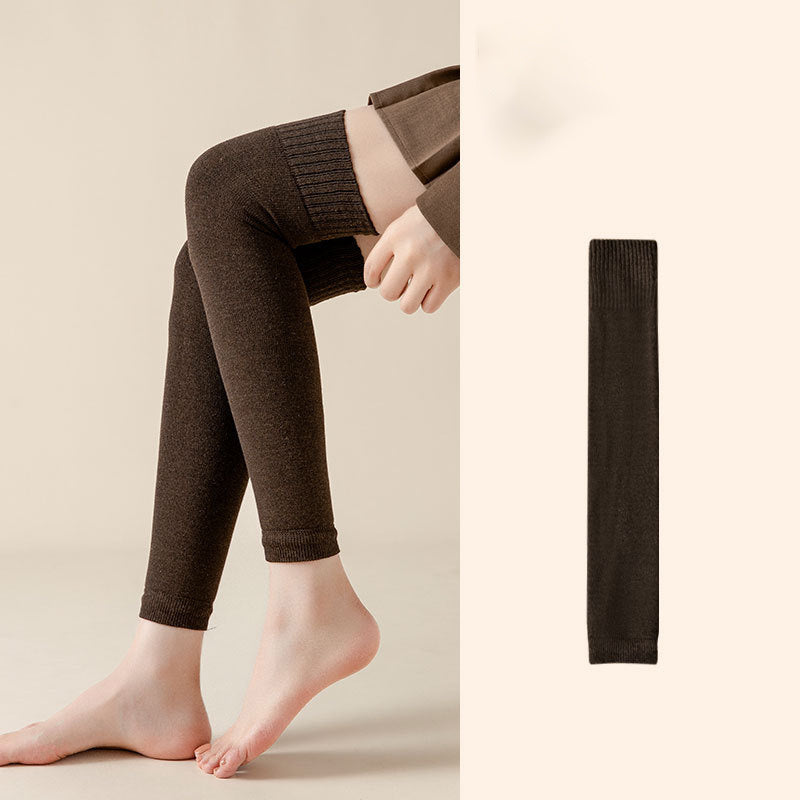 Rib Knit Knee High Leg Warmer Socks