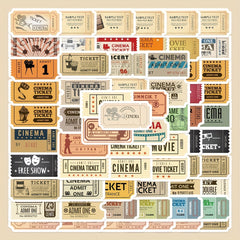 81pcs Classic Movie Tickets Retro Stickers DIY Decorative Stickers