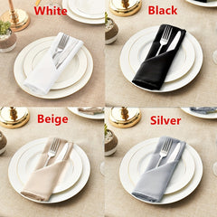 6pcs Polyester Cloth Napkins for Parties, Weddings, Restaurants - Hemmed Edges